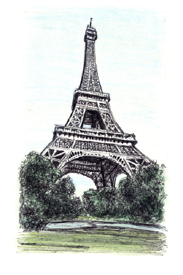 how to draw eiffel tower easy Eiffel eifel freejupiter overly Step by