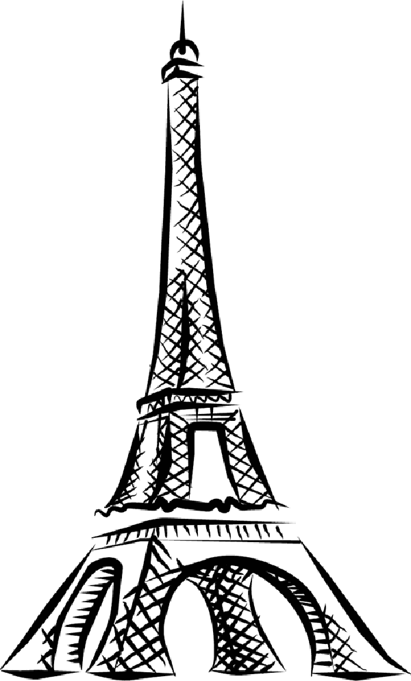 drawing of tour eiffel