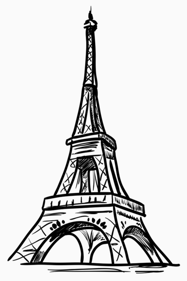 Cartoon How To Draw A Simple Sketch Of The Eiffel Tower for Adult