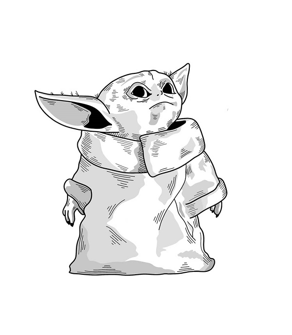 Learn To Draw A Baby Yoda Drawing In 6 Easy Steps