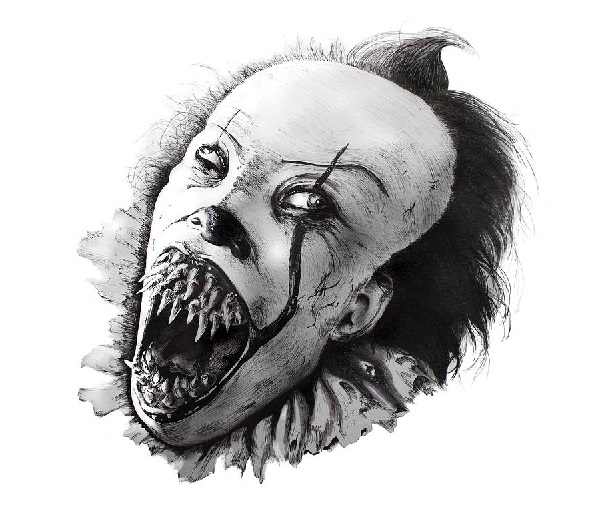 This is my first attempt at drawing anything like this. I decided to use  the new Pennywise as a template because I liked his face makeup. :  r/stephenking