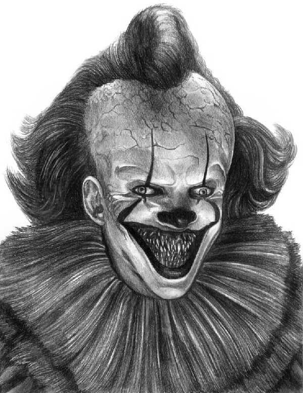 Simple Pennywise Sketch Drawing for Girl