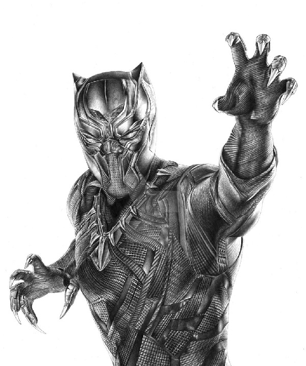 A Step-by-Step Guide to Draw a Black Panther Drawing In 15 Minutes.