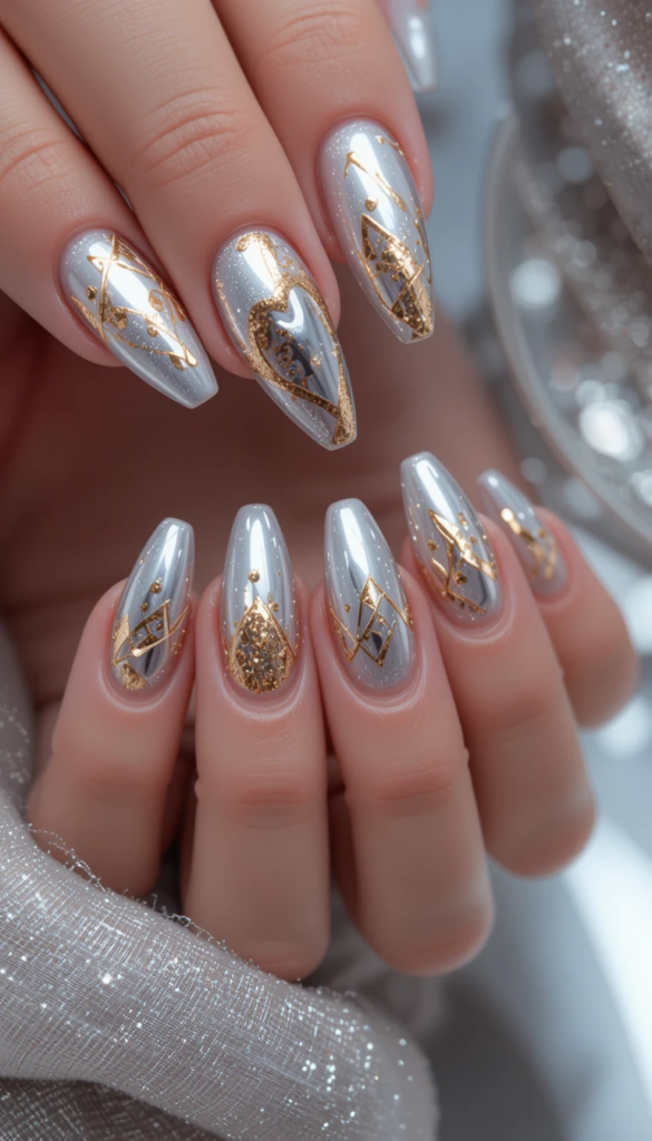 Metallic Love: Gold Foil and Chrome